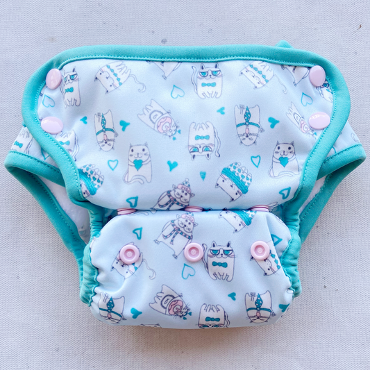 Cover Day Diaper for Very Heavy Wetters - Cool Cat - Bumpadum